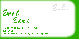 emil biri business card